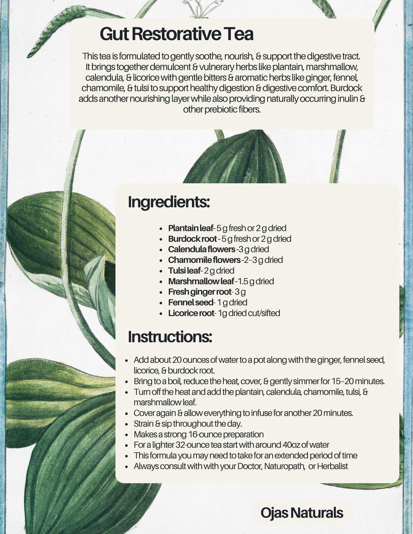 Gut Restorative Tea Recipe