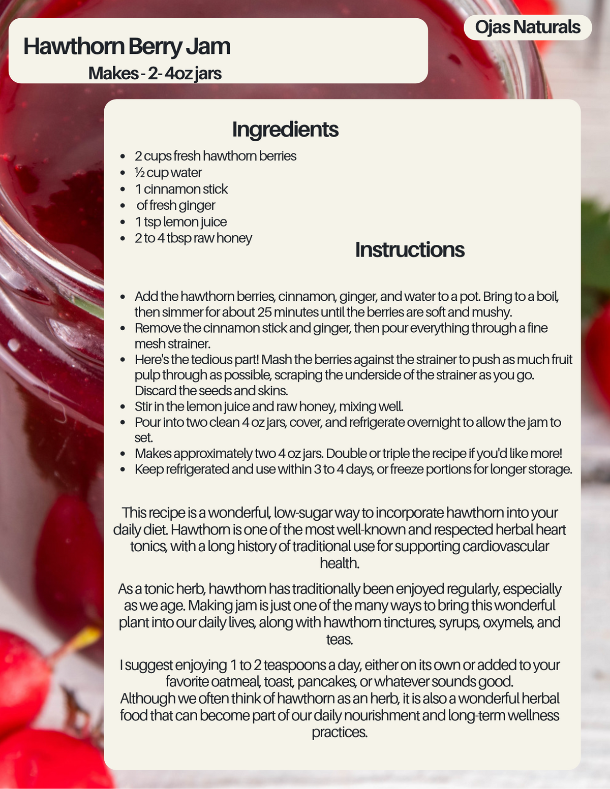 Hawthorn Berry Jam