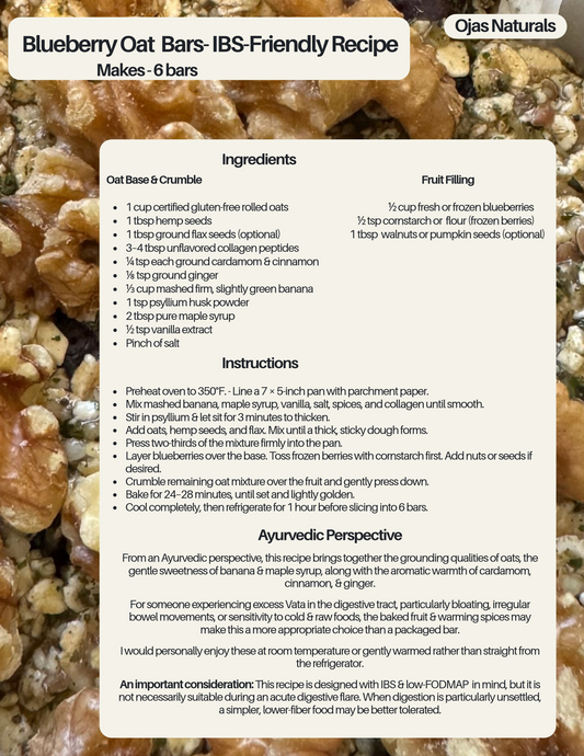 Blueberry Oat Bars (Digestion Friendly)