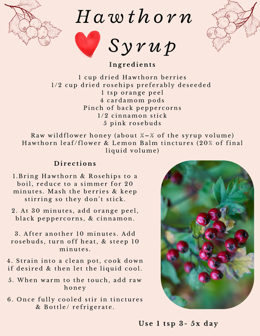Hawthorn Berry Syrup Recipe card