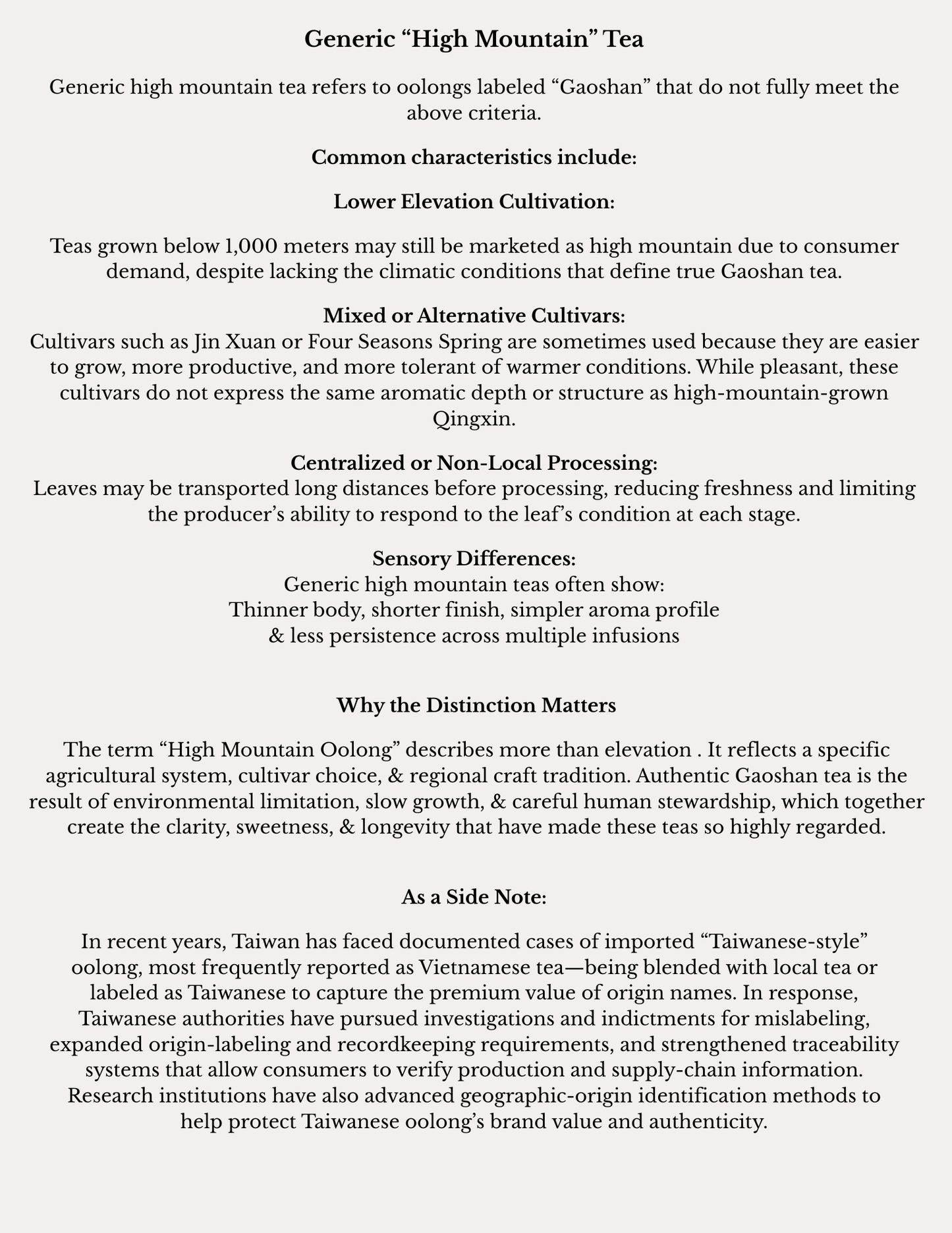 High Mountain Oolong Monograph