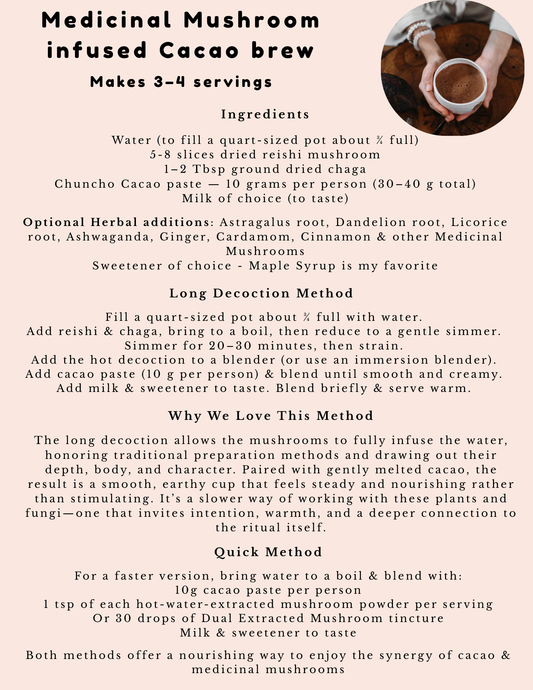 Medicinal Mushroom infused Cacao recipe