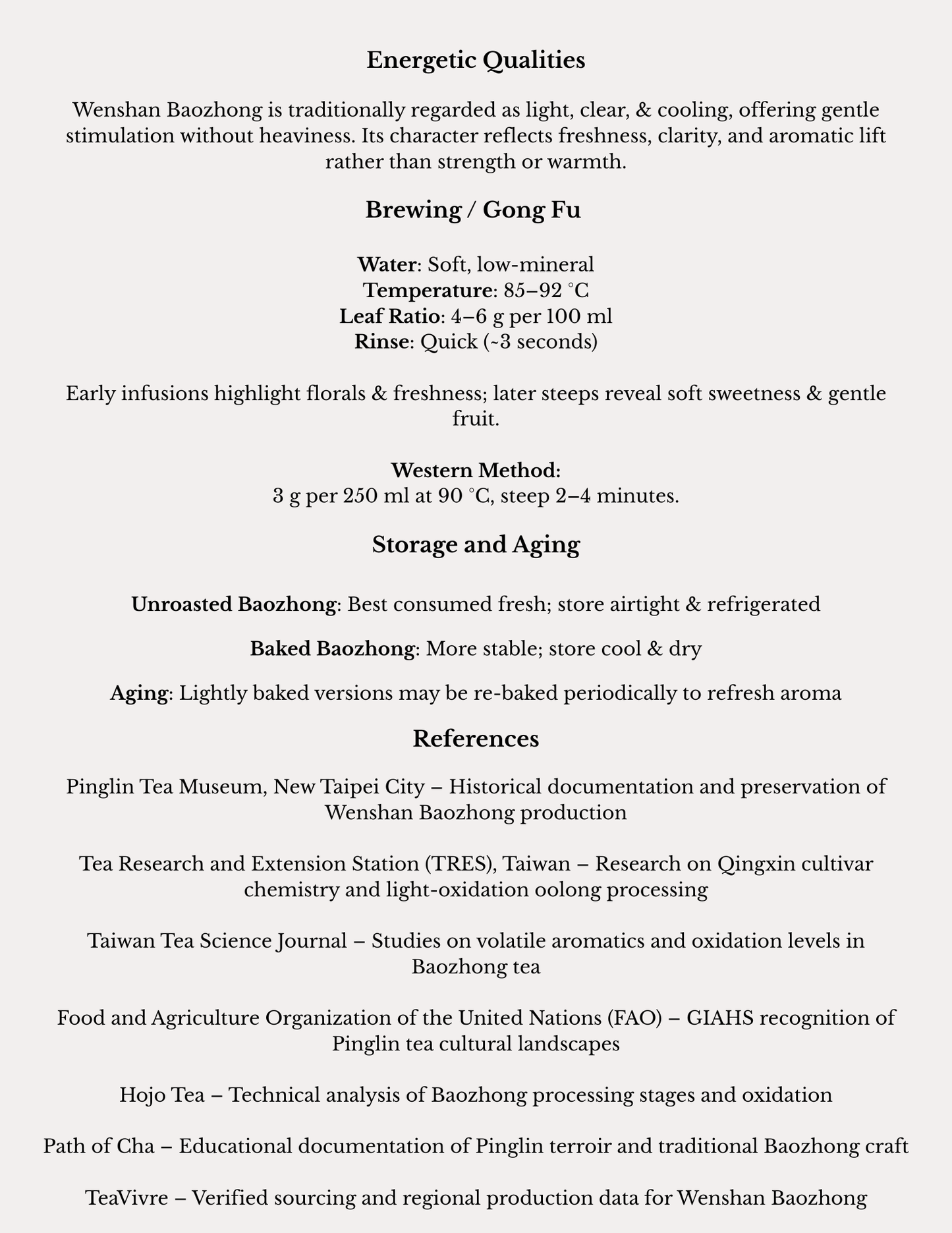 Wenshan Baozong Oolong monograph