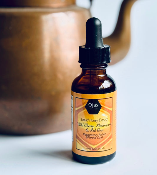 Wild Cherry, Elecampane, Red Root - Respiratory Blend Honey Extract- 1oz Bottle